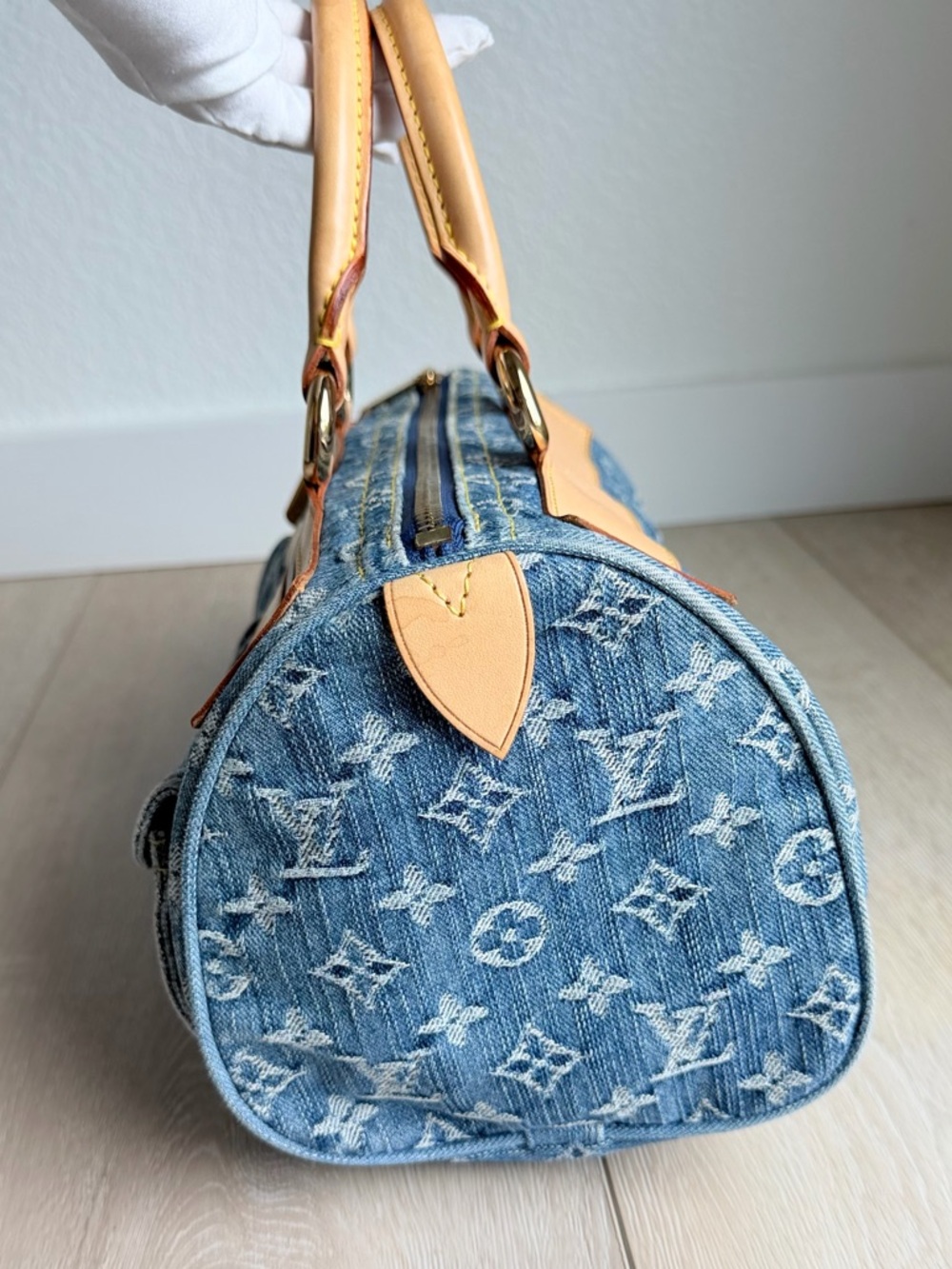 Louis Vuitton Neo Speedy Denim Blue Monogram Rare Vintage LV Bag - Picture 3 of 16